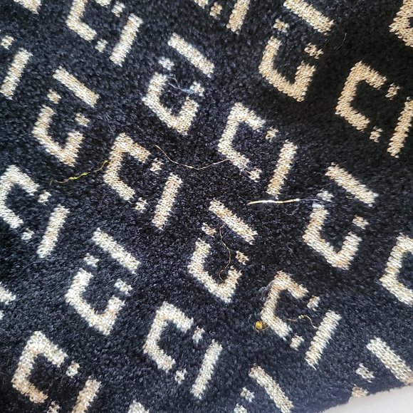 Diane von Furstenberg Duffy Collared V Neck Sweater Black Metallic Geometric Sm - Picture 10 of 12